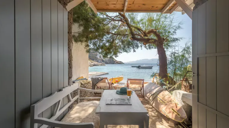 beachfront Airbnb in Milos
