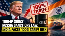 image for article Trump Signs Russia Sanctions Law: Why India Faces a 100% US Tariff Risk