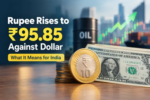 image for article Rupee Recovers to ₹95.85 Against Dollar as Oil Prices Ease; Key Global Risks Remain