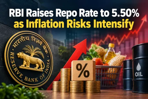 image for article RBI Raises Repo Rate to 5.50% as Inflation Risks Intensify