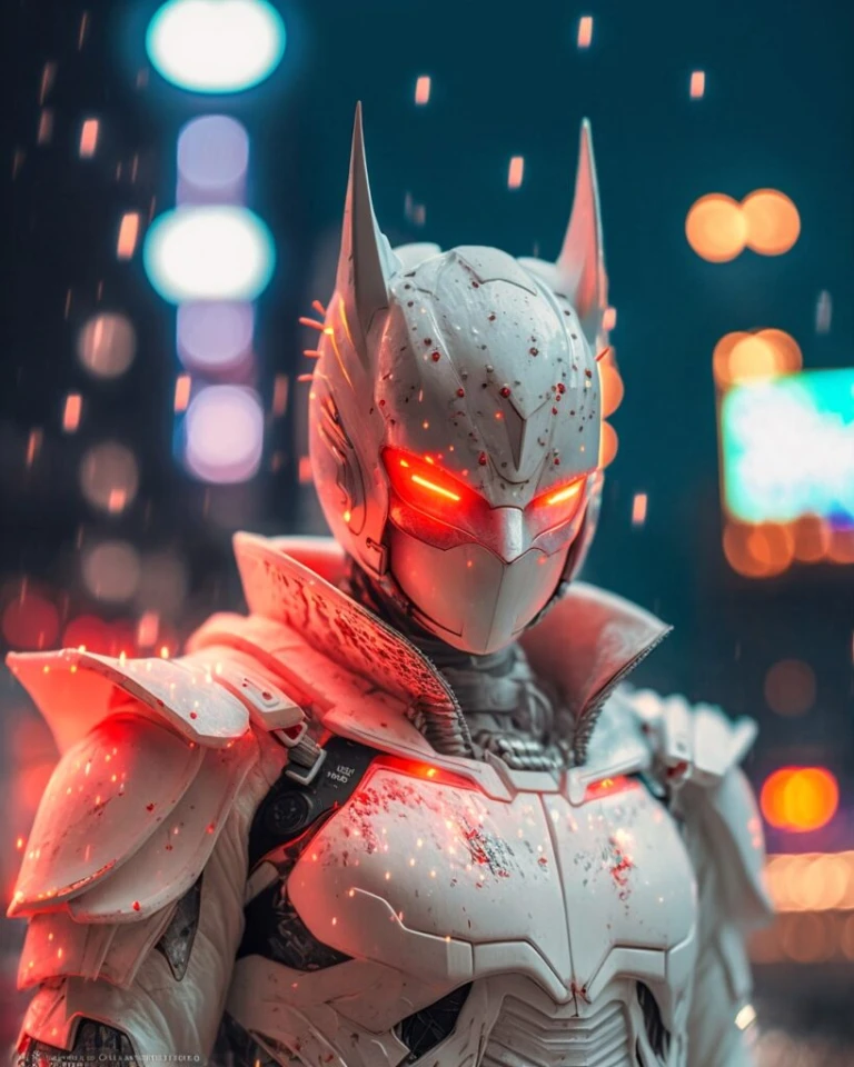 Pure White Batman Cybernetic Suit in White Inspired - Art_bot5000