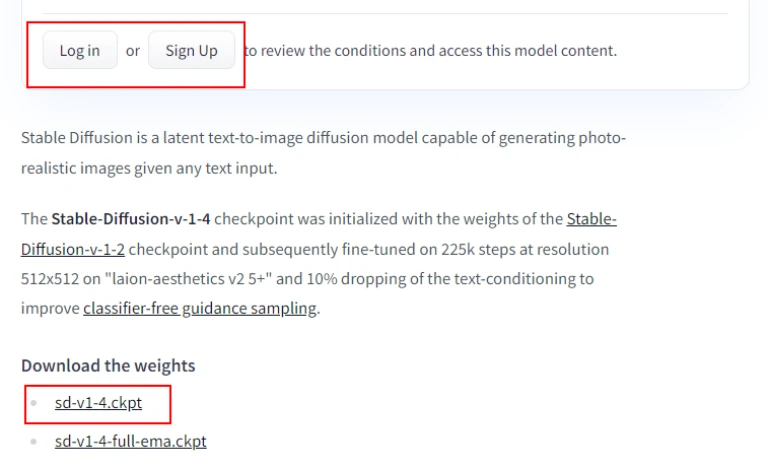 Download Stable Diffusion ckpt checkpoint file