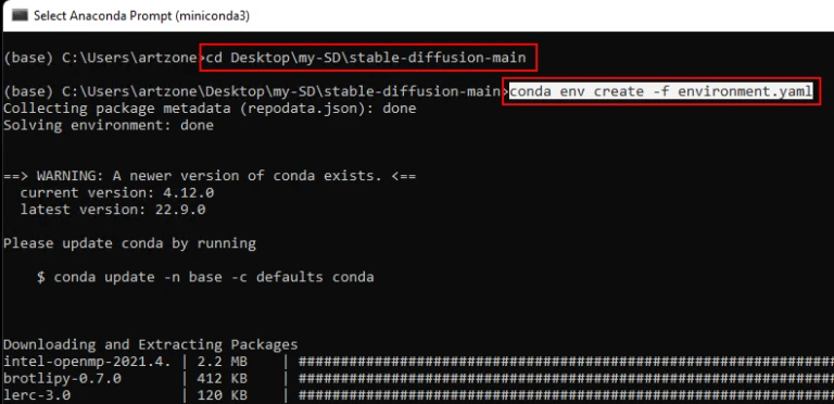 stable diffusion conda create environment