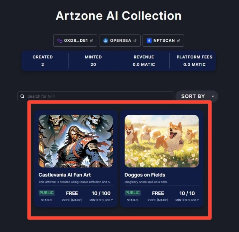 How to claim Free Polygon NFT on Artzone.ai?