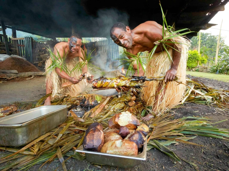 Traditional Fijian feast lovo