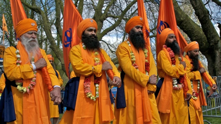 Sikh procession During Baisakhi 