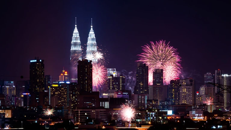 Watch the fireworks at Kuala Lumpur City Centre (KLCC)