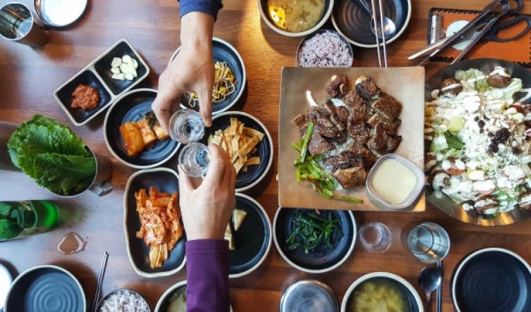 Dining in South Korea.