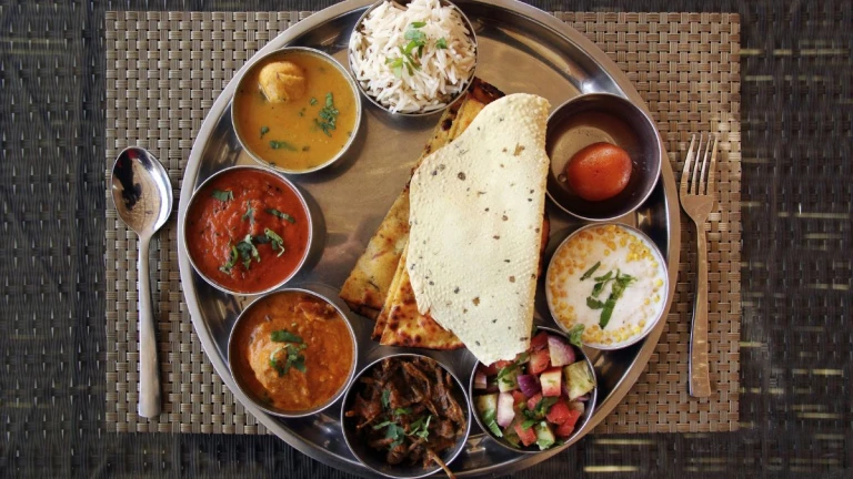 Vegetarian North Indian thali