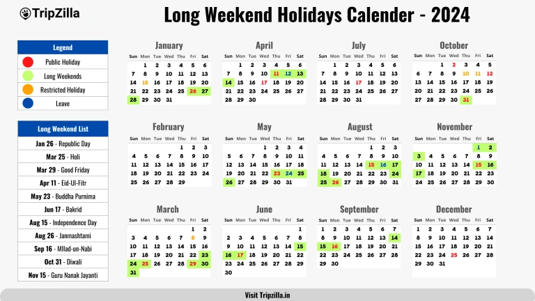 Public Holidays India 2024 - Long&nbsp;Weekend&nbsp;Guide