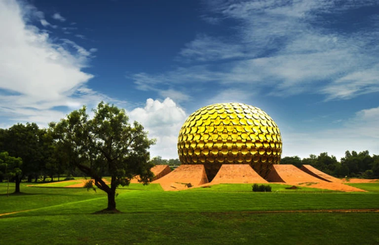 The Pondicherry Globe, or Matrimandir (Sanskrit for Temple of The Mother) is a place of spiritual significance for practitioners of yoga.