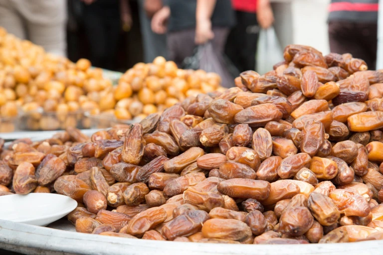 Savoring the sweetness of Jordanian dates, a taste of Middle Eastern bliss.