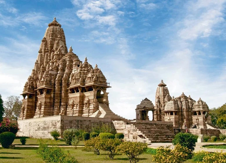The intricately carved temples of Khajuraho