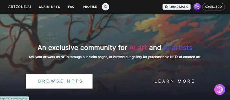 How to purchase NFTs from Artzone.ai?