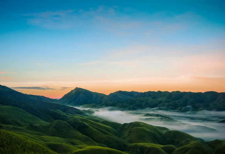 Nagaland Mountains covered with fog 