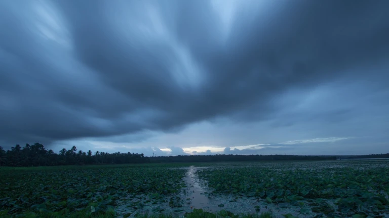 Monsoon Clouds over Vellayani Lake Kerala 